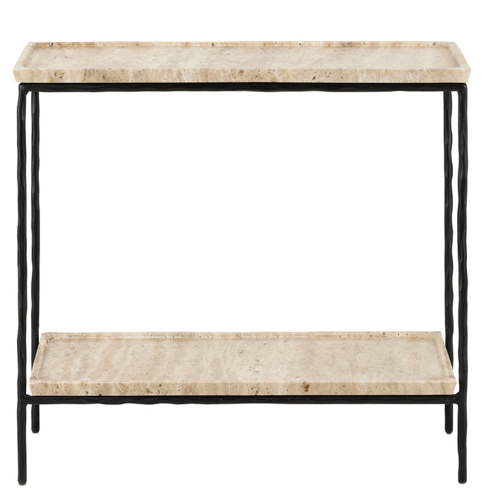 Currey and Company Side Table from the Boyles collection in Natural/Black finish