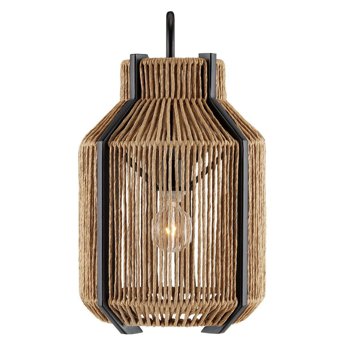 Currey and Company - 5000-0203 - One Light Wall Sconce - Mali Collection - Natural/Satin Black
