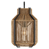 Currey and Company - 5000-0203 - One Light Wall Sconce - Mali Collection - Natural/Satin Black