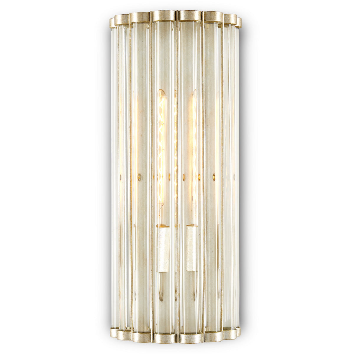 Currey and Company - 5900-0047 - One Light Wall Sconce - Warwick - Clear/Contemporary Silver Leaf