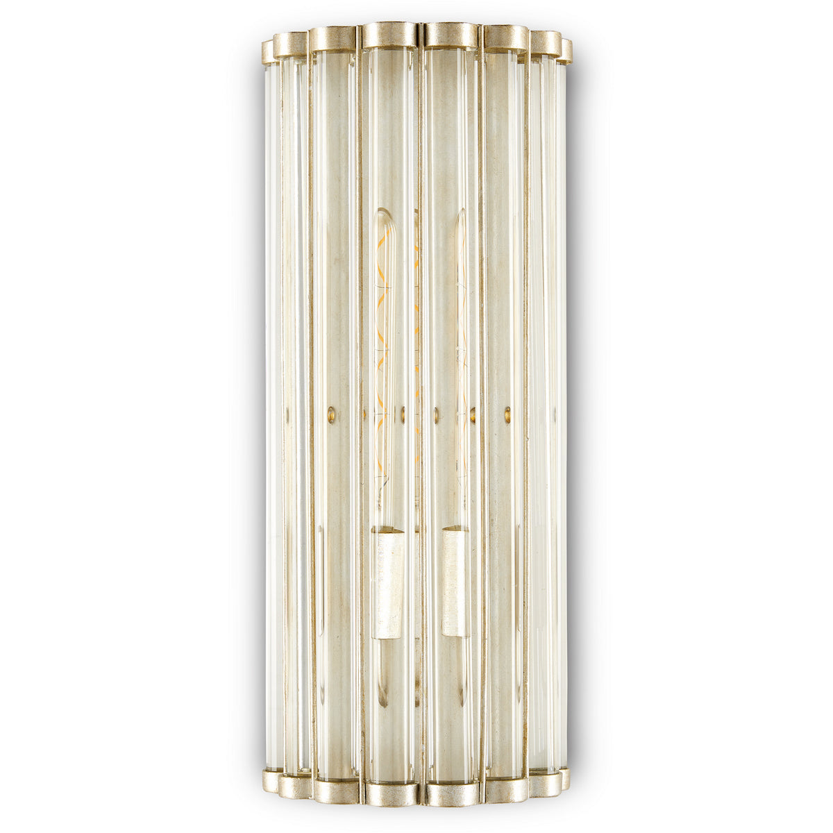 Currey and Company - 5900-0047 - One Light Wall Sconce - Warwick - Clear/Contemporary Silver Leaf