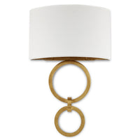 Currey and Company - 5900-0048 - One Light Wall Sconce - Bolebrook Collection - Gesso White/Contemporary Gold Leaf