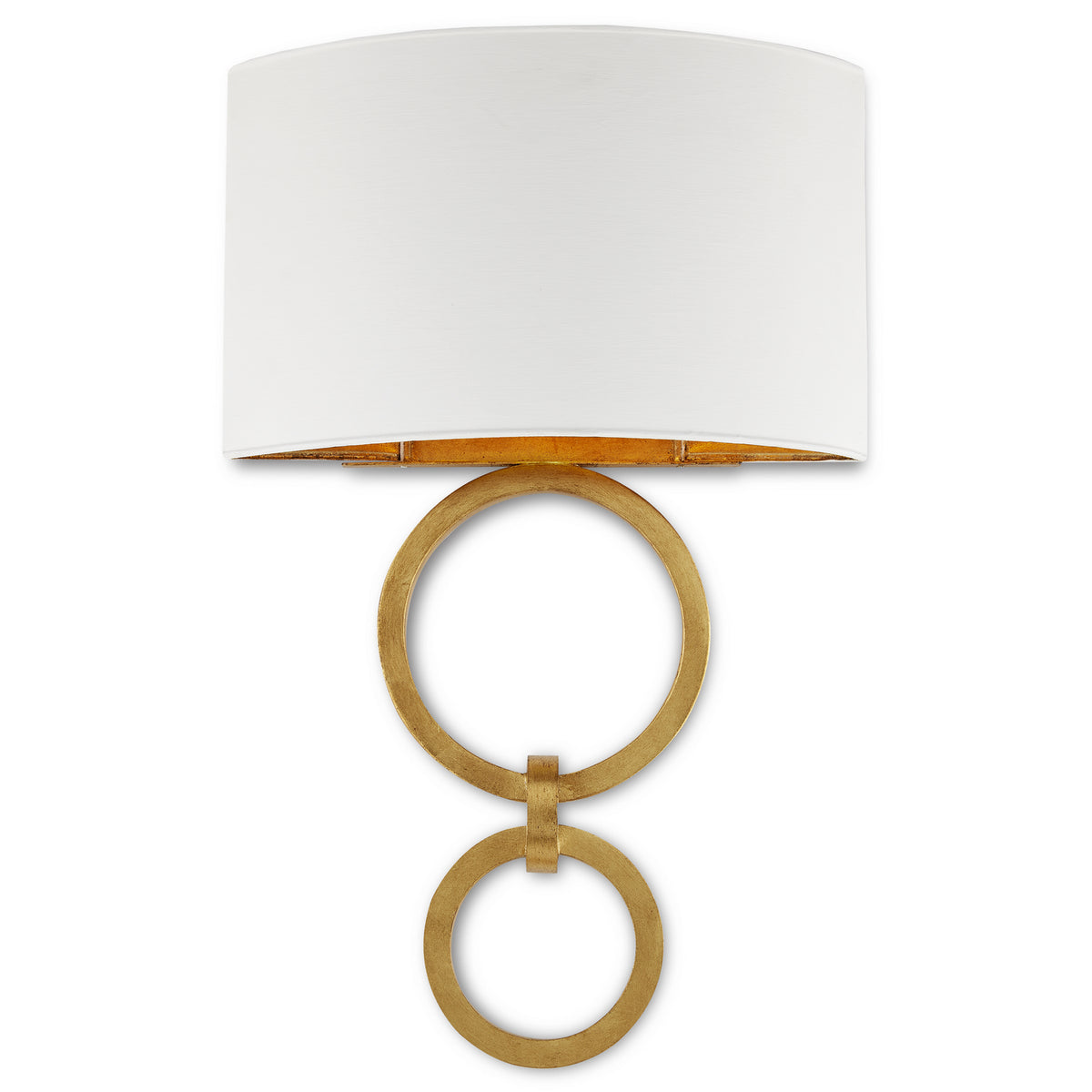 Currey and Company - 5900-0048 - One Light Wall Sconce - Bolebrook Collection - Gesso White/Contemporary Gold Leaf