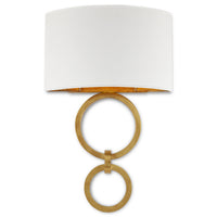 Currey and Company - 5900-0048 - One Light Wall Sconce - Bolebrook Collection - Gesso White/Contemporary Gold Leaf