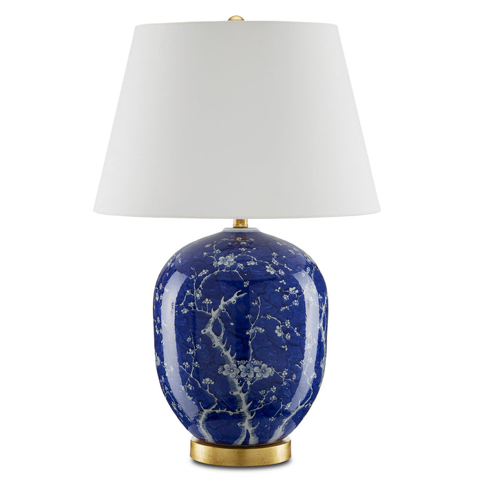 Currey and Company - 6000-0793 - One Light Table Lamp - Sakura Blue Table Lamp - Blue/White/Gold Leaf