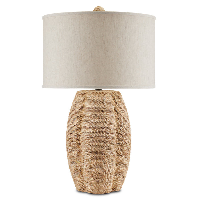 Currey and Company One Light Table Lamp from the Karnak collection in Natural/Satin Black finish