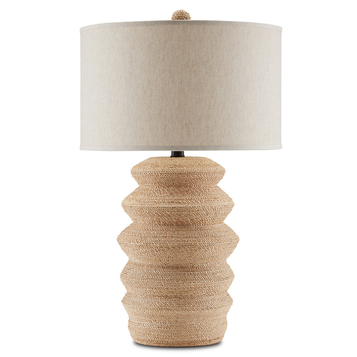 Currey and Company One Light Table Lamp from the Kavala collection in Natural/Satin Black finish