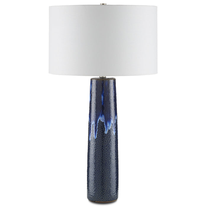 Currey and Company One Light Table Lamp from the Kelmscott collection in Reactive Blue finish