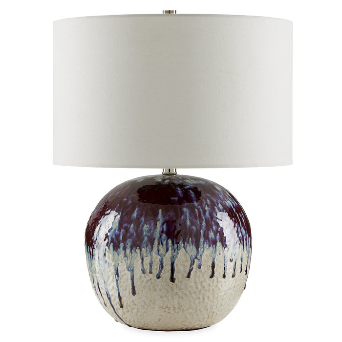 Currey and Company One Light Table Lamp from the Bessbrook collection in Reactive Blue/White/Red/Cream finish