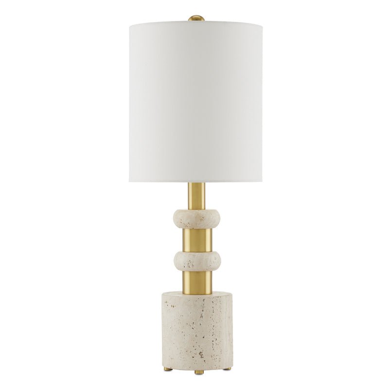 Currey and Company - 6000-0809 - One Light Table Lamp - Beige/Antique Brass