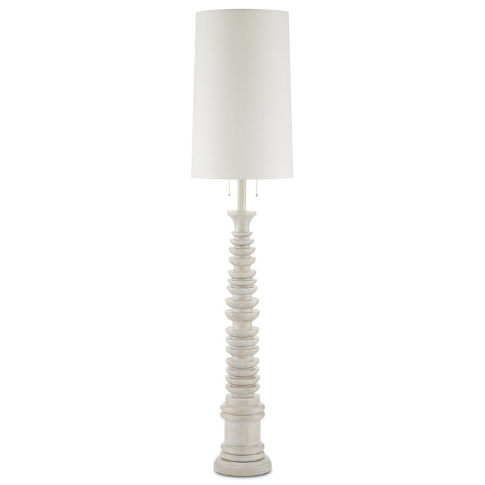 Currey and Company Two Light Floor Lamp from the Phyllis Morris collection in Whitewash finish