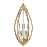 Currey and Company - 9000-0836 - Eight Light Chandelier - Menorca Collection - Contemporary Silver Leaf/Smokewood/Natural Rope