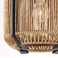 Currey and Company - 9000-0922 - One Light Pendant - Mali Collection - Satin Black/Natural