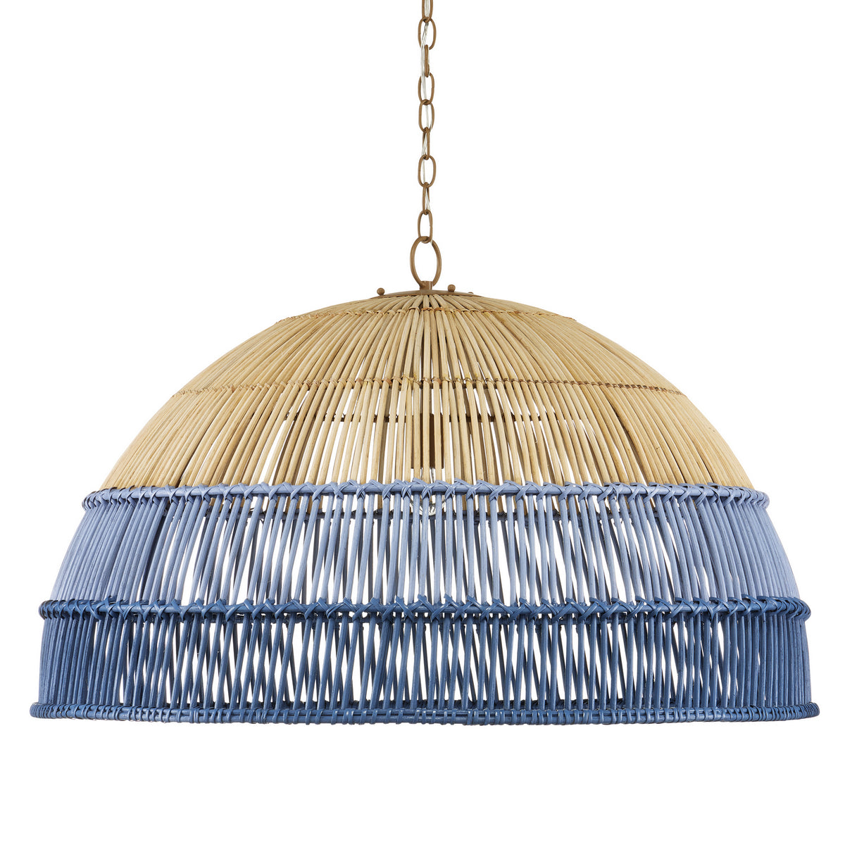 Currey and Company - 9000-0924 - One Light Pendant - Senjyo Collection - Khaki/Cornflower Blue/Bluebonnet