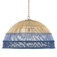 Currey and Company - 9000-0924 - One Light Pendant - Senjyo Collection - Khaki/Cornflower Blue/Bluebonnet
