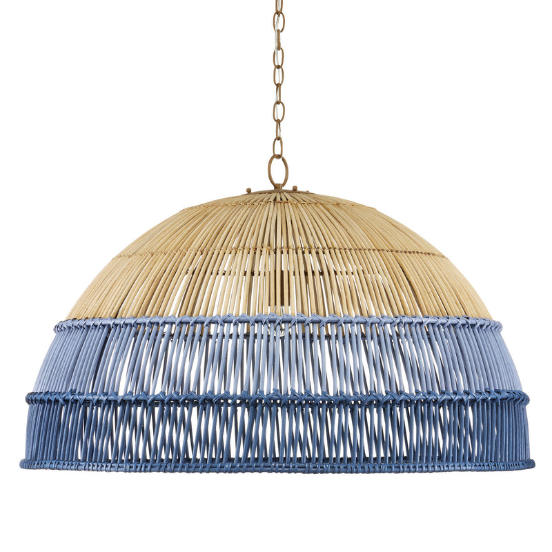 Currey and Company - 9000-0924 - One Light Pendant - Senjyo Collection - Khaki/Cornflower Blue/Bluebonnet