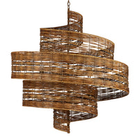Currey and Company - 9000-0925 - Five Light Chandelier - Saisei Collection - Khaki/Natural Rattan