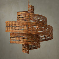 Currey and Company - 9000-0925 - Five Light Chandelier - Saisei Collection - Khaki/Natural Rattan