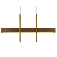 Currey and Company - 9000-0929 - LED Linear Chandelier - Tonbridge - Chestnut/Brass