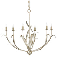 Currey and Company - 9000-0931 - Six Light Chandelier - Menefee Collection - Silver Granello