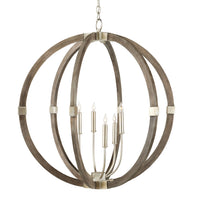 Currey and Company - 9000-0941 - Six Light Chandelier - Bastian Collection - Contemporary Silver Leaf/Chateau Gray