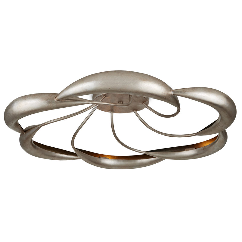 Currey and Company Six Light Semi-Flush Mount from the Caroube collection in Champagne/Contemporary Silver finish