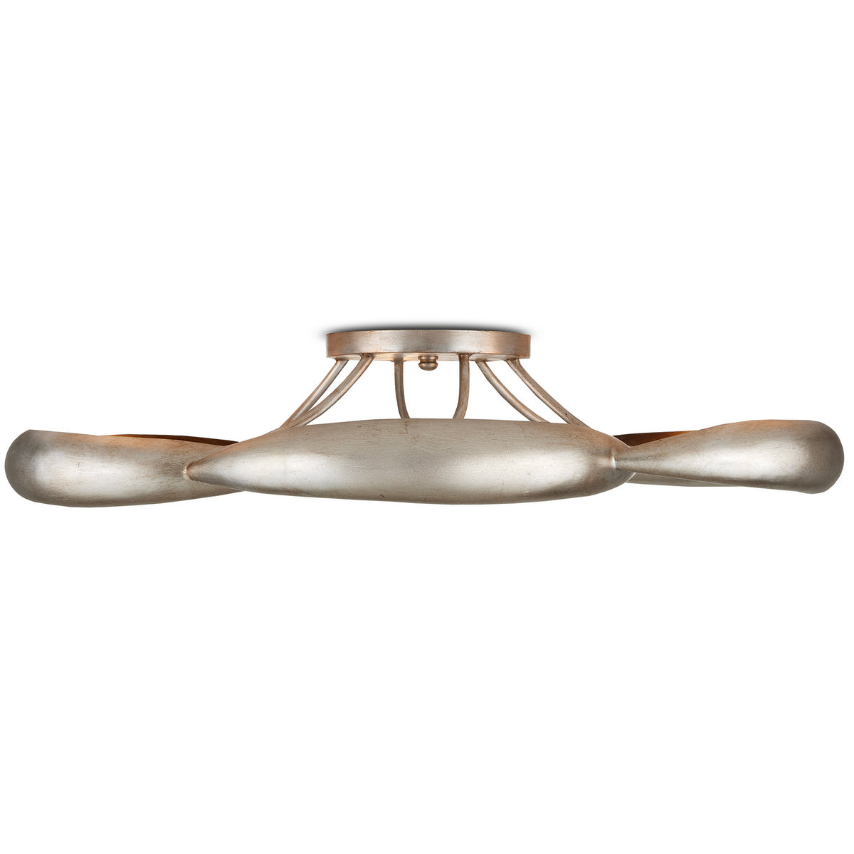 Currey and Company Six Light Semi-Flush Mount from the Caroube collection in Champagne/Contemporary Silver finish