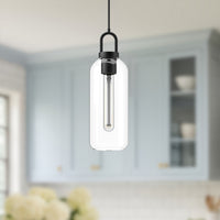 Alora - PD401505MBCL - One Light Pendant - Soji - Clear Glass/Matte Black