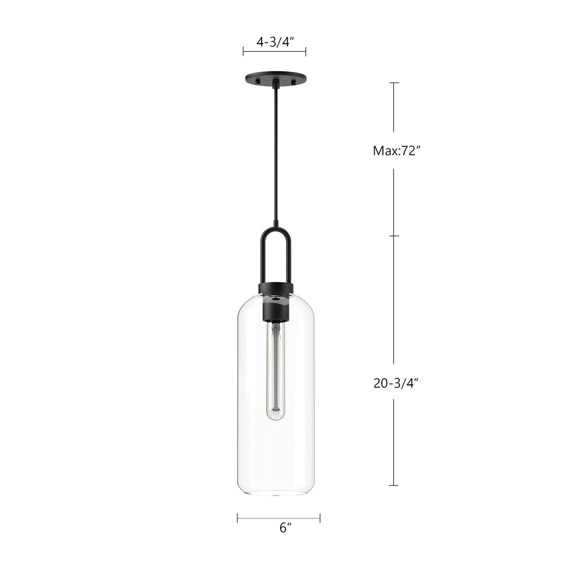 Alora - PD401606MBCL - One Light Pendant - Soji - Clear Glass/Matte Black