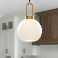 Alora - PD601608AGOP - One Light Pendant - Soji - Aged Gold/Opal Matte Glass