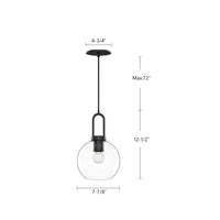 Alora - PD601608MBOP - One Light Pendant - Soji - Matte Black/Opal Matte Glass