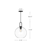 Alora - PD601710MBCL - One Light Pendant - Soji - Clear Glass/Matte Black