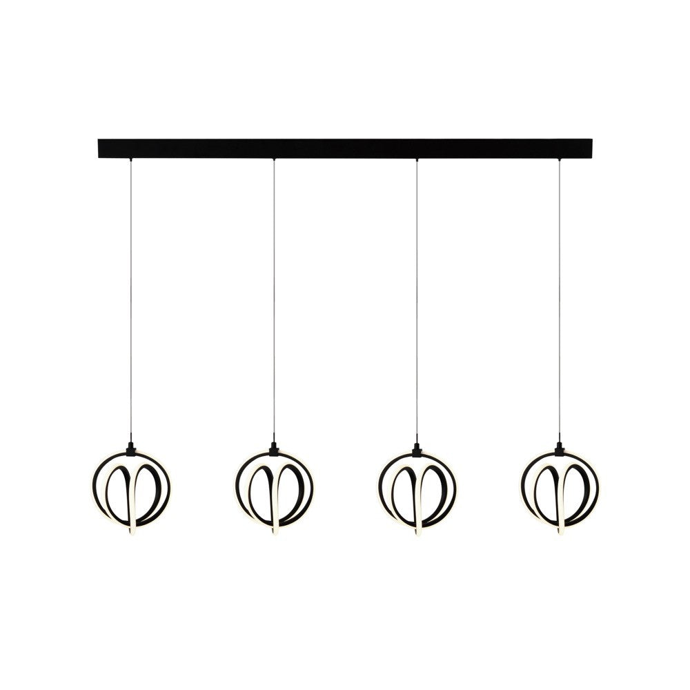 Artcraft - AC6734BK - LED Chandelier - Rose - Black