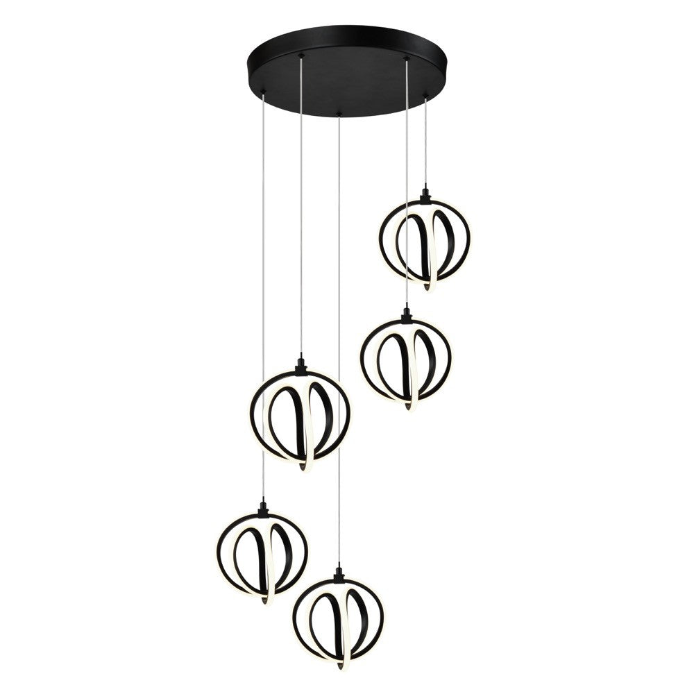 Artcraft - AC6735BK - LED Chandelier - Rose - Black
