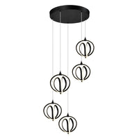 Artcraft - AC6735BK - LED Chandelier - Rose - Black