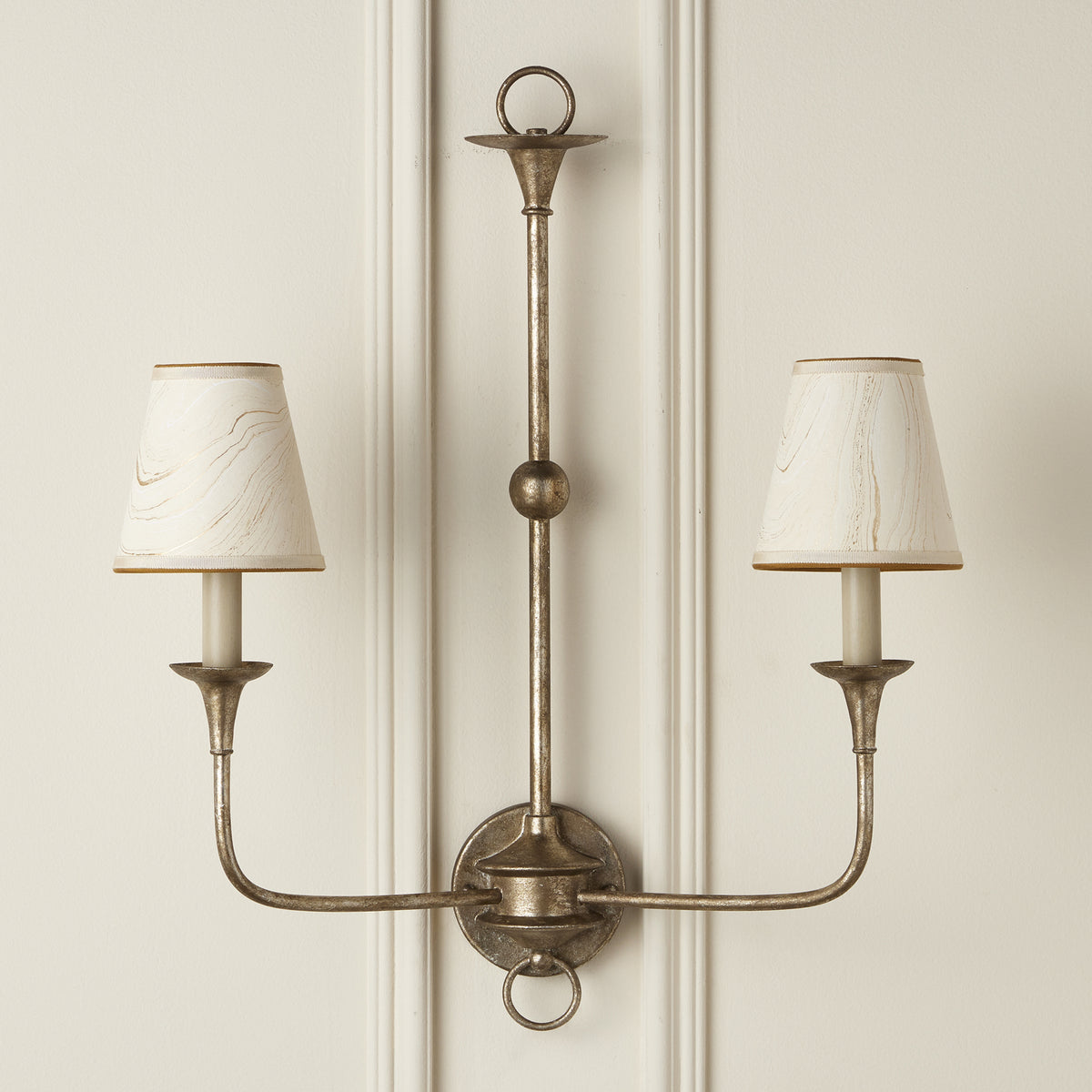 Currey and Company - 0900-0015 - Chandelier Shade - Marble - Cream/Gold