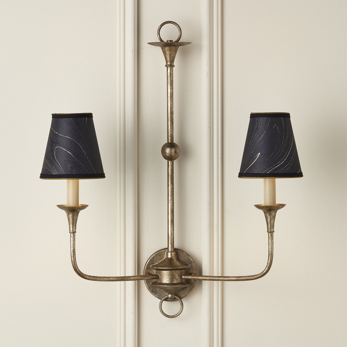 Currey and Company - 0900-0019 - Chandelier Shade - Marble - Black/Gold/Silver