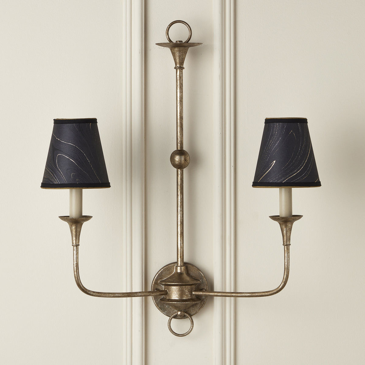 Currey and Company - 0900-0019 - Chandelier Shade - Marble - Black/Gold/Silver