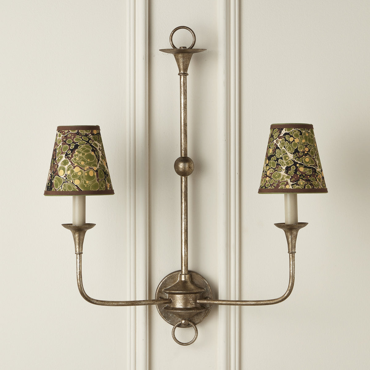 Currey and Company - 0900-0021 - Chandelier Shade - Marble Collection - Green/Chocolate/Mustard