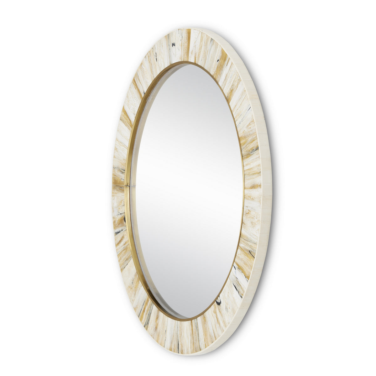 Currey and Company - 1000-0121 - Mirror - Niva Collection - Cream/Brass/Mirror