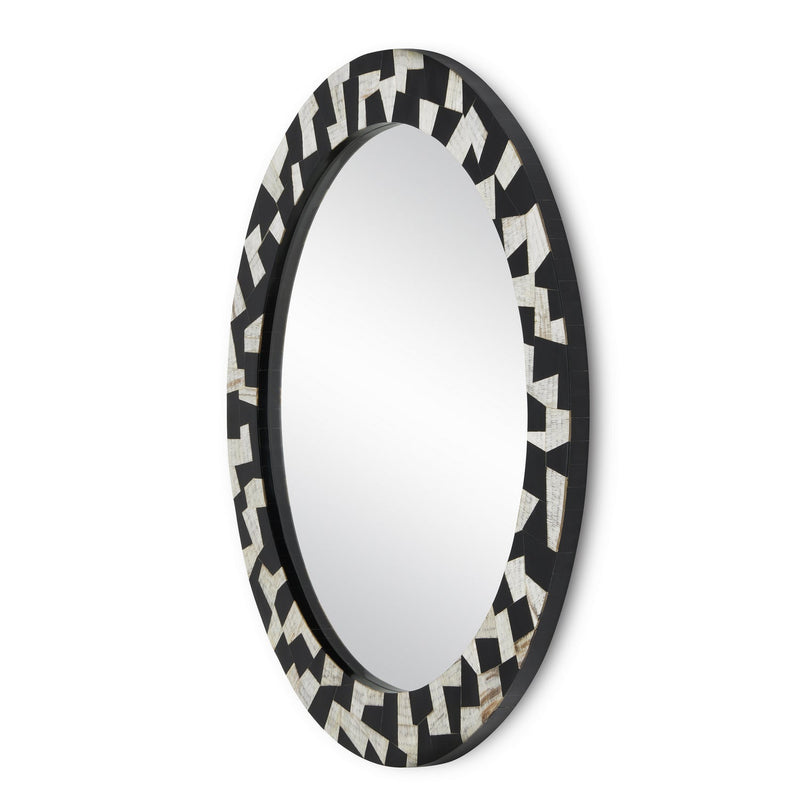 Currey and Company Mirror from the Bindu collection in Black/Natural/Mirror finish