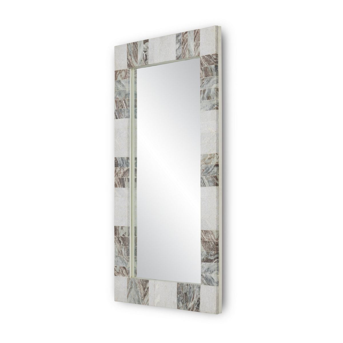 Currey and Company - 1000-0132 - Mirror - Elena Collection - White/Brown/Mirror