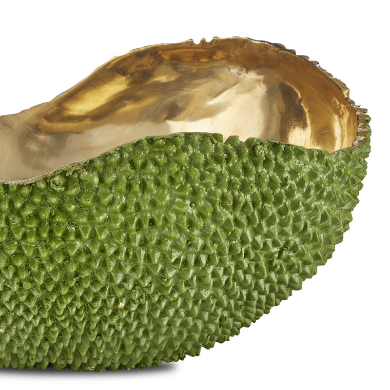 Currey and Company - 1200-0600 - Bowl - Jackfruit Collection - Green/Gold
