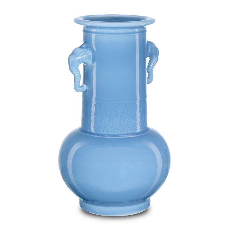 Currey and Company - 1200-0608 - Vase - Sky Blue - Lake Blue