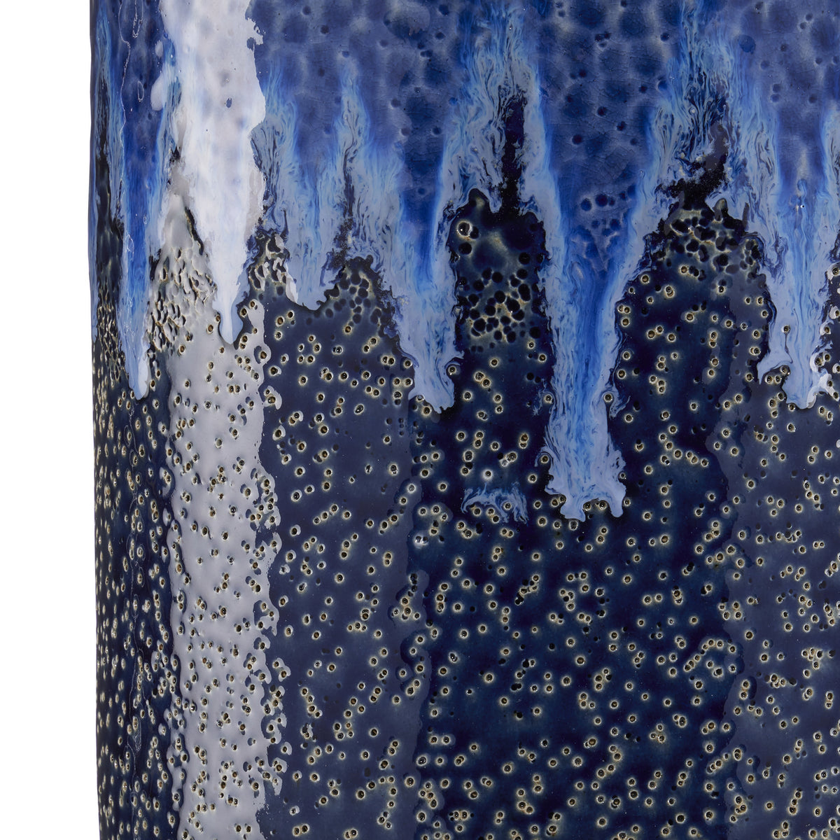 Currey and Company Cachepot from the Kelmscott collection in Dark Blue/Reactive Blue finish
