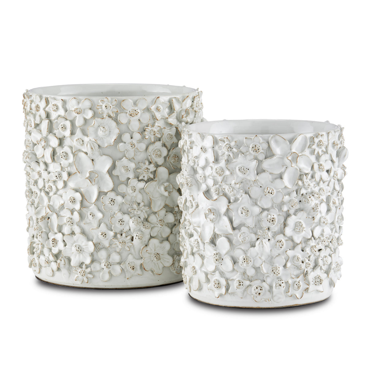 Currey and Company Cachepot from the Jessamine collection in White finish