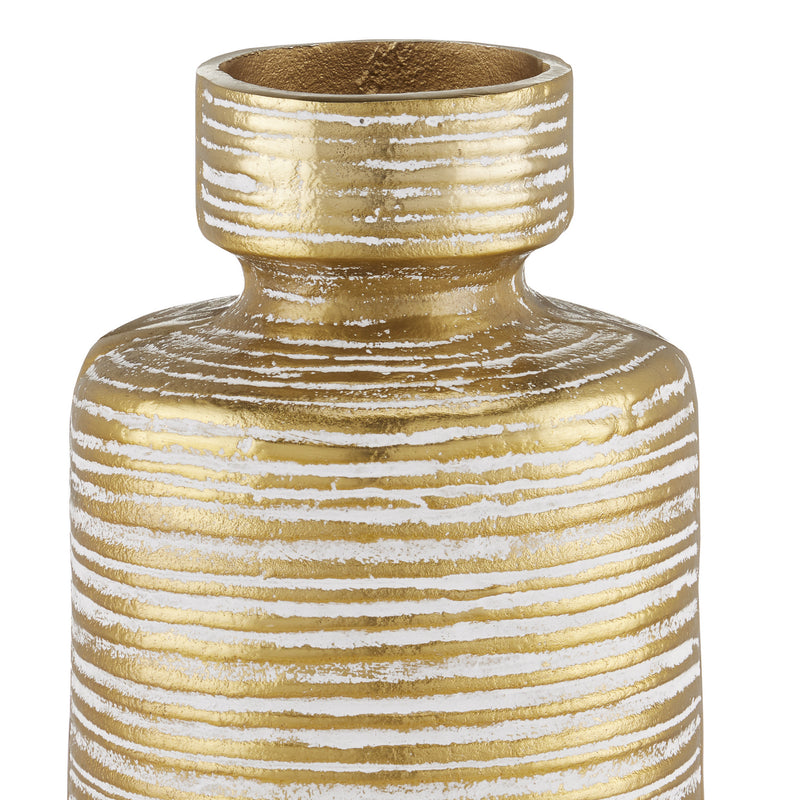 Currey and Company - 1200-0639 - Vase Set of 2 - Kenna - White/Brass