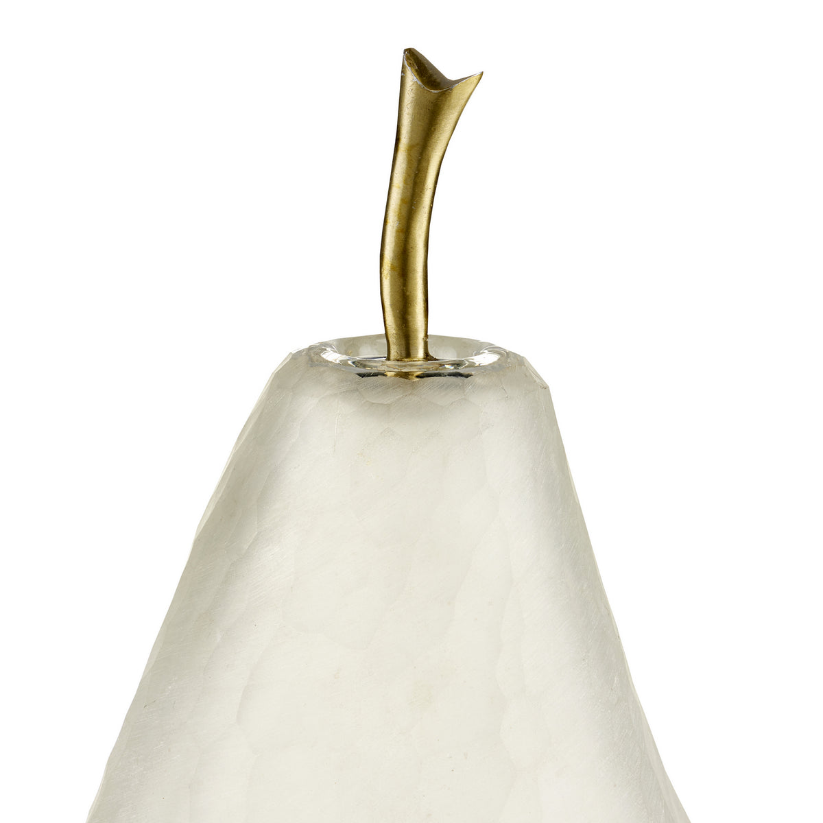 Currey and Company - 1200-0641 - Pear Set of 2 - Matte Frost/Brass