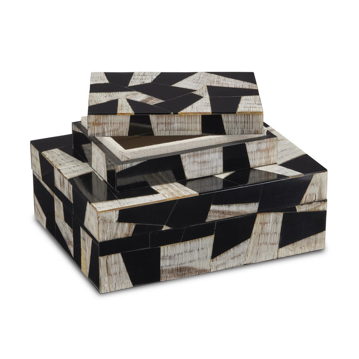 Currey and Company Box Set of 2 from the Bindu collection in Natural/Black/Linen finish