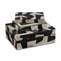 Currey and Company - 1200-0642 - Box Set of 2 - Bindu Collection - Natural/Black/Linen